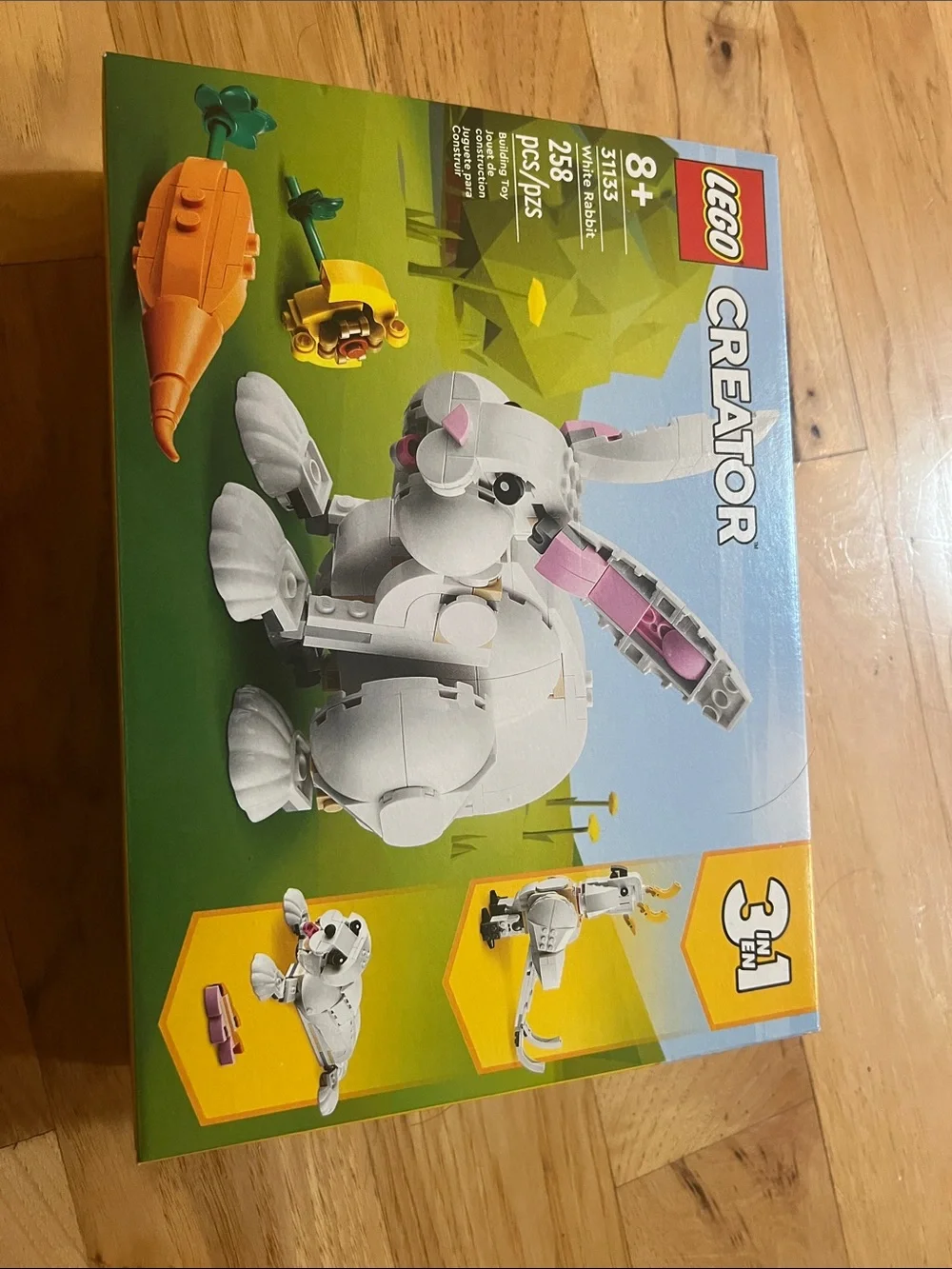 Lego Creator White Bunny Building Set with Pink and Orange Accents